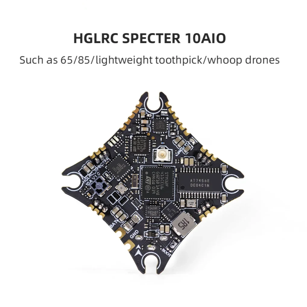 

HGLRC SPECTER 10A 1-2S AIO F411 Flight Controller BLHELIS 10A 5.8G 400mW VTX SPI ELRS 2.4G RX for 65-85mm Whoop Toothpick Drone