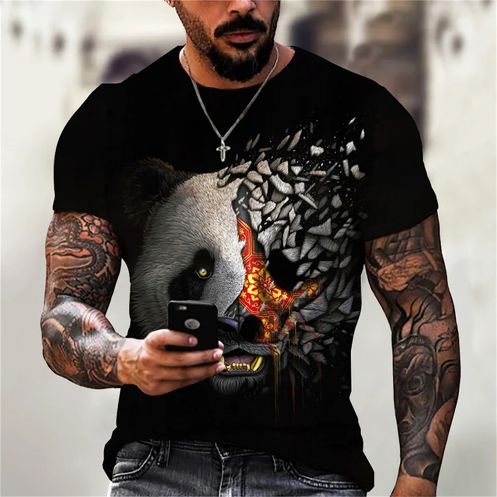 Summer Cartoon Men's Short Sleeve 3d Panda T-Shirt Men's Fun Casual O Neck Men's Clothes Oversized Size Top Fashion Short Sleeve
Summer Cartoon Men's Short Sleeve 3d Panda T-Shirt Men's Fun Casual O Neck Men's Clothes Oversized Size Top Fashion Short Sleeve