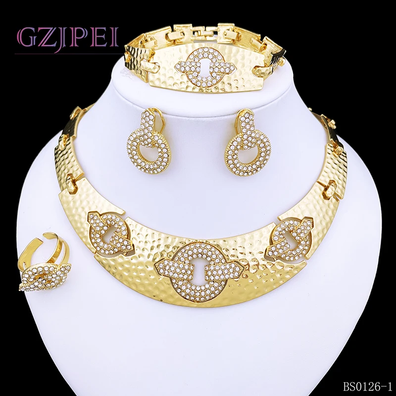 Gold Color Jewelry Sets For Women Fashion Necklace Earrings Ring Bracelet Set Wedding Praty Gift
Gold Color Jewelry Sets For Women Fashion Necklace Earrings Ring Bracelet Set Wedding Praty Gift