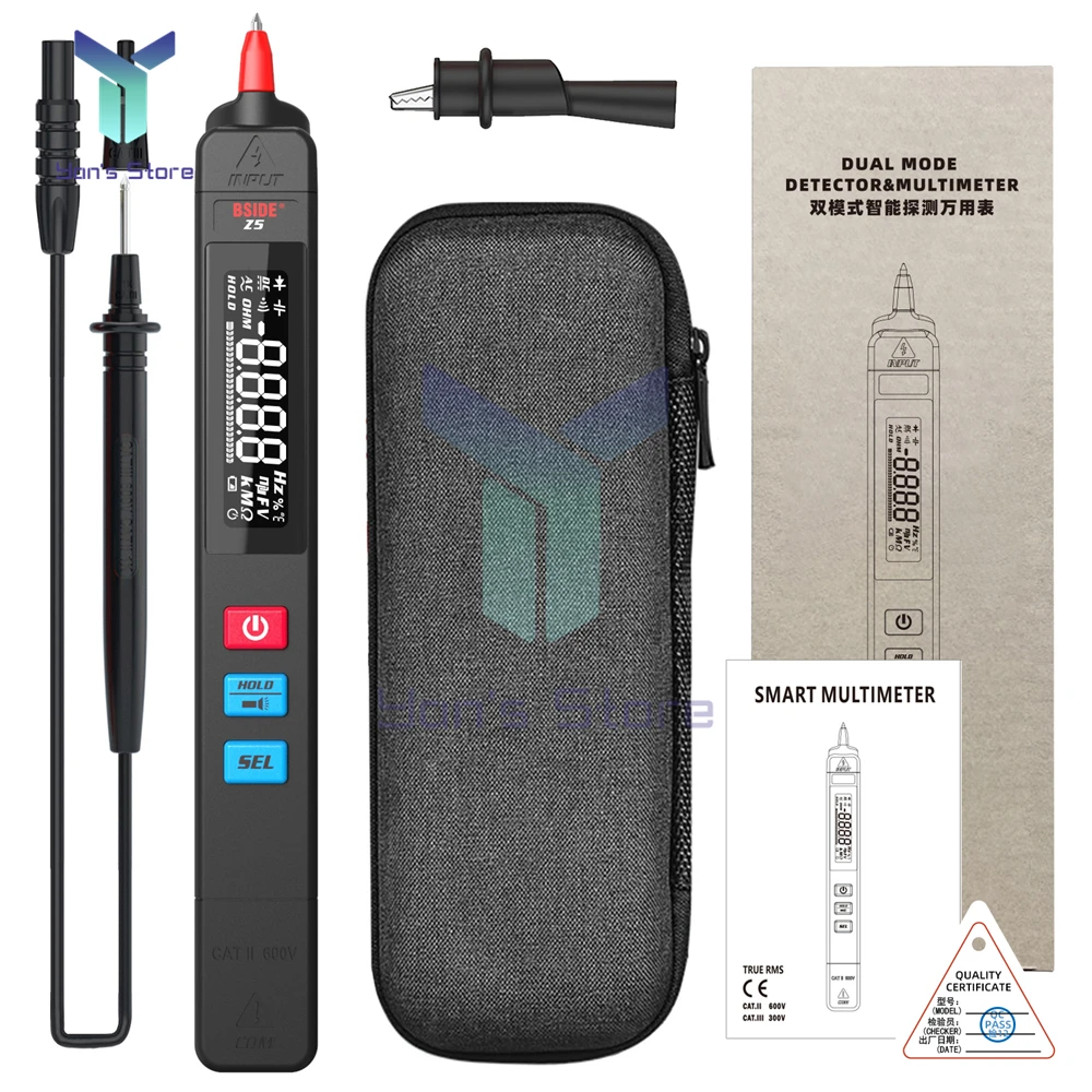Z5 Digital Multimeter Smart Pen Tester Autoranging 6000 DC AC Voltage Capacitance Ohm NCV Hz Diode Continuity Live Meter
Z5 Digital Multimeter Smart Pen Tester Autoranging 6000 DC AC Voltage Capacitance Ohm NCV Hz Diode Continuity Live Meter