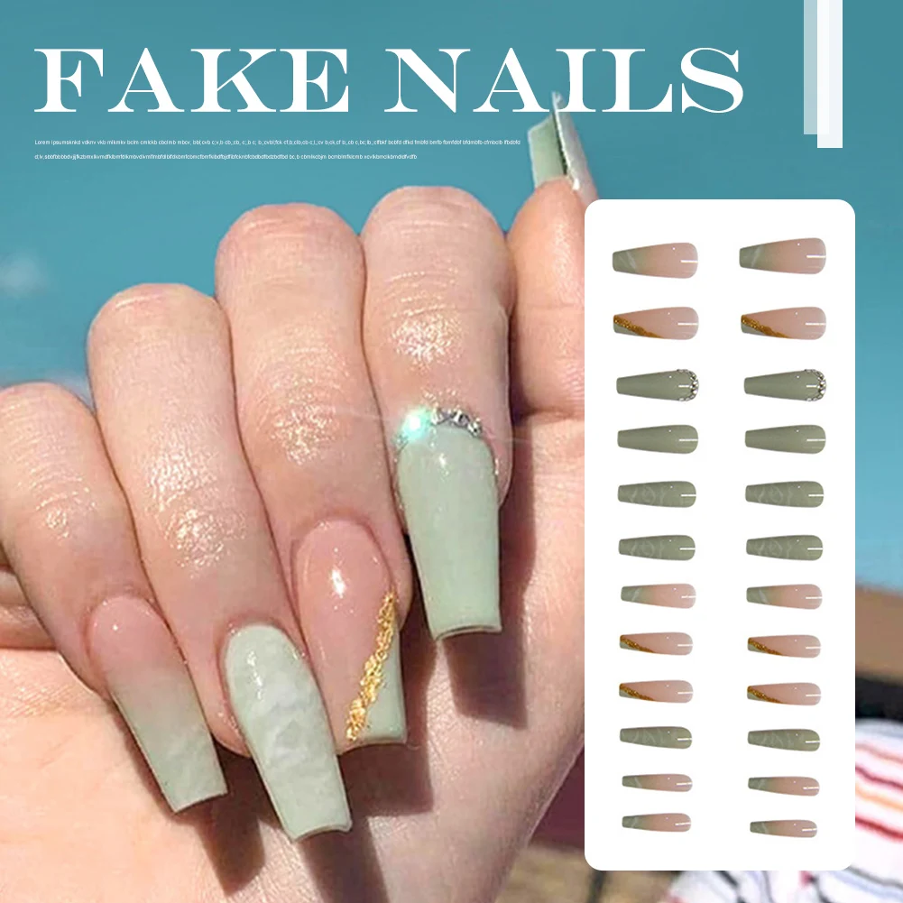 24Pcs/Box Nail Art Press On False Nails Full Cover Long Ballerina Fake Nail Tips Detachable Reusable Artificial Nails Decora
24Pcs/Box Nail Art Press On False Nails Full Cover Long Ballerina Fake Nail Tips Detachable Reusable Artificial Nails Decora