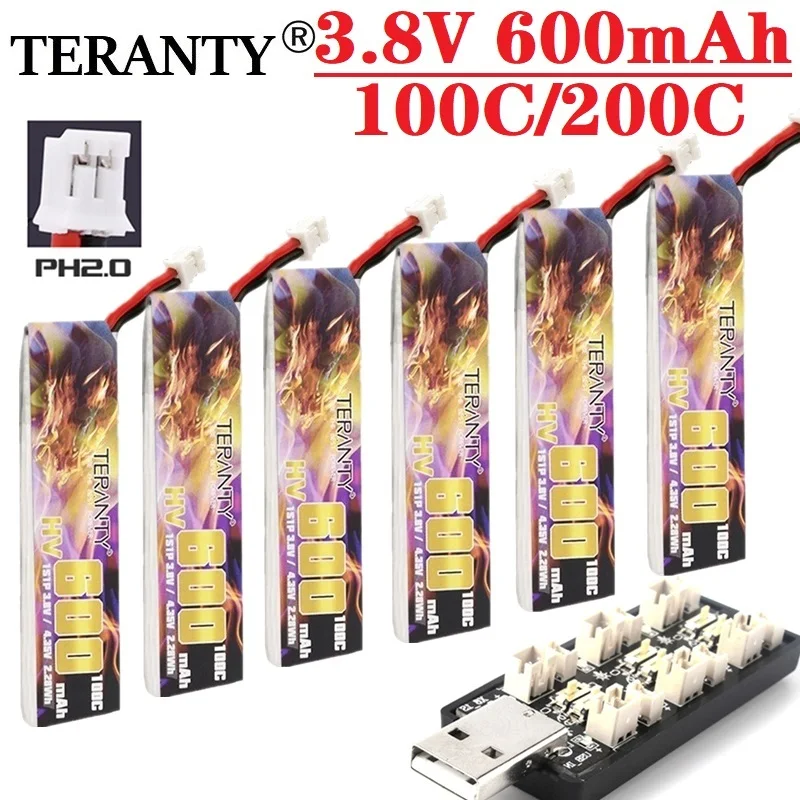 Комплект зарядного устройства TERANTY Max 200C HV Lipo 1S 3,8 в 600 мАч 100C PH2.0 для Emax Tinyhawk Kingkong LDARC TINY7 FPV дронов
Комплект зарядного устройства TERANTY Max 200C HV Lipo 1S 3,8 в 600 мАч 100C PH2.0 для Emax Tinyhawk Kingkong LDARC TINY7 FPV дронов