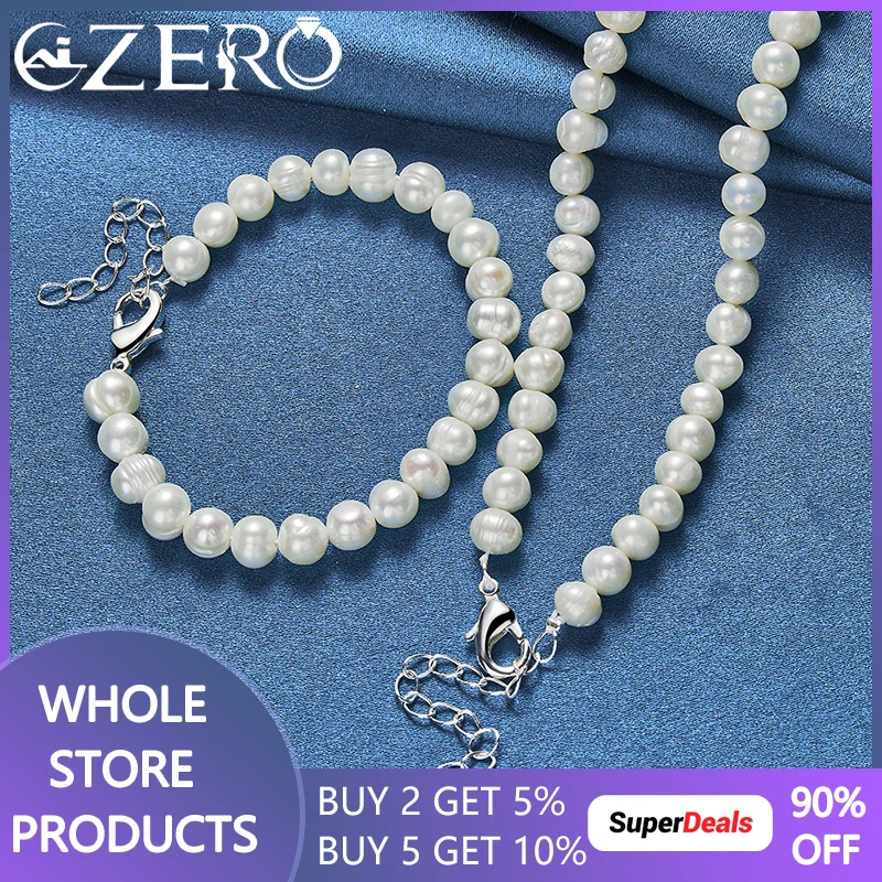 925 Sterling Silver Buckle 8mm Natural Pearl Chain Bracelet Necklace Jewelry Set For Women Wedding Party Elegant Accessories
925 Sterling Silver Buckle 8mm Natural Pearl Chain Bracelet Necklace Jewelry Set For Women Wedding Party Elegant Accessories