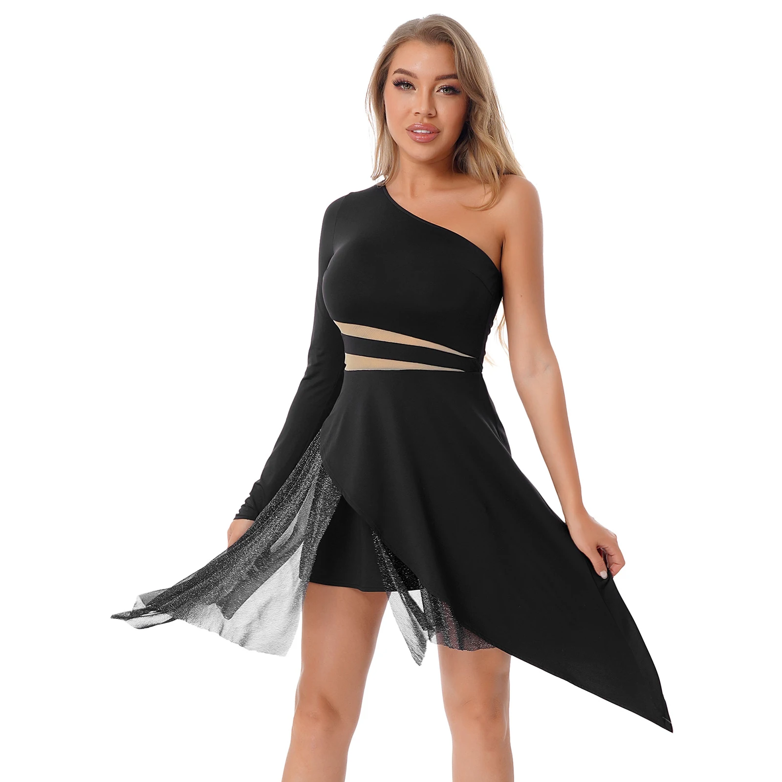 TiaoBug Ballet Latin Dance Dress 2023 Womens One Shoulder Long Sleeve Mesh Patchwork Dresses Gymnastics Modern Lyrical Dancewear
TiaoBug Ballet Latin Dance Dress 2023 Womens One Shoulder Long Sleeve Mesh Patchwork Dresses Gymnastics Modern Lyrical Dancewear