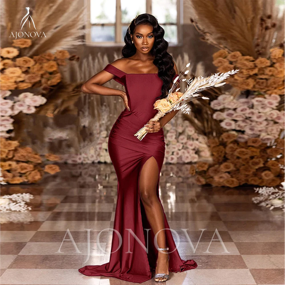 Burgundy Satin Elegant Long Wedding Guest Dress for Wedding Party Formal Off the Shoulder Side Split Bridesmaid Robe Dresses
Burgundy Satin Elegant Long Wedding Guest Dress for Wedding Party Formal Off the Shoulder Side Split Bridesmaid Robe Dresses