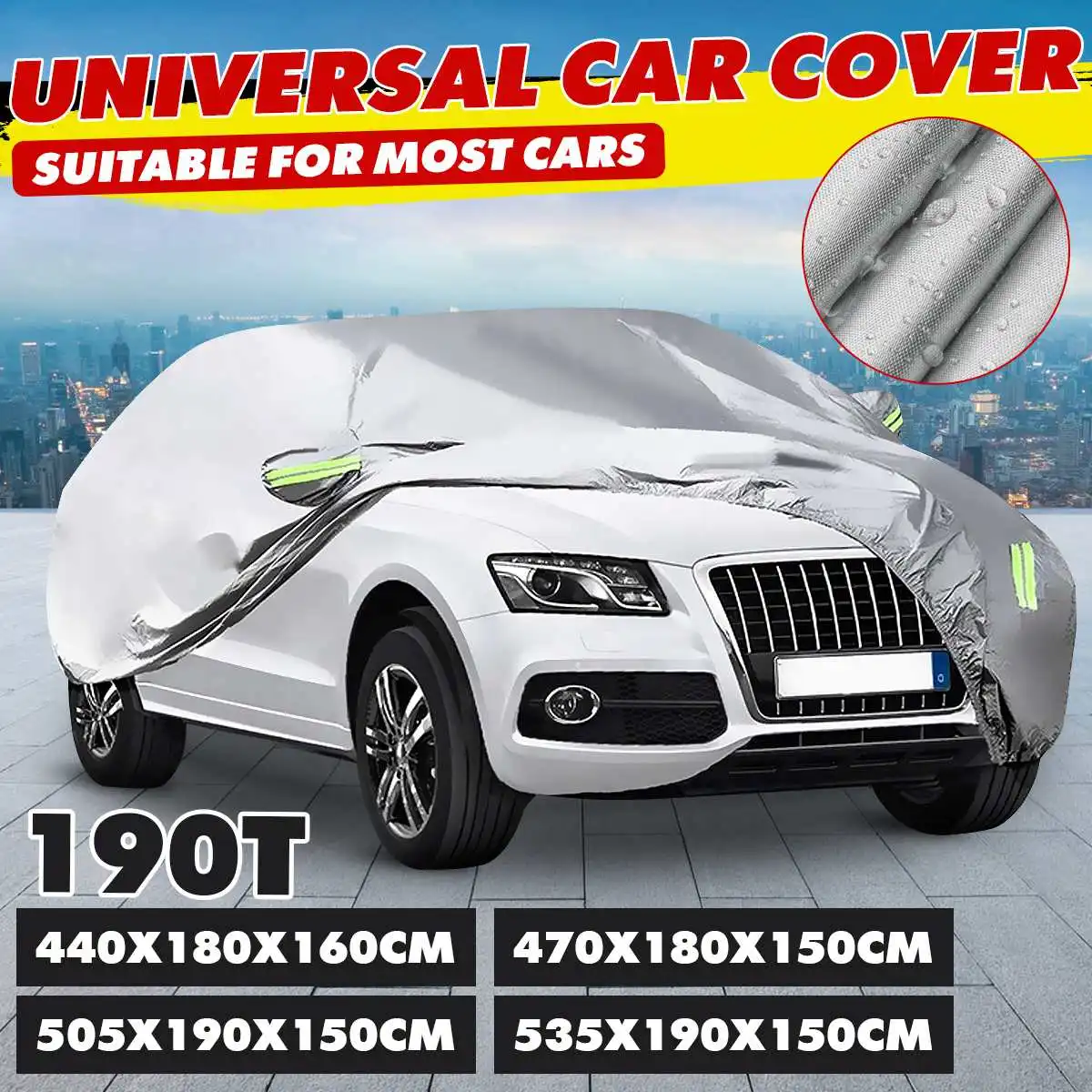 Full Car Cover Weather Protection Auto Body Case Cover 190T Waterproof UV-Resistant Dust-proof Universal For Sedan Hatchback SUV
Full Car Cover Weather Protection Auto Body Case Cover 190T Waterproof UV-Resistant Dust-proof Universal For Sedan Hatchback SUV