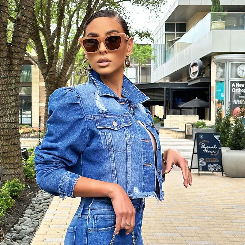 Denim jacket Women long-sleeved Short denim coat Streetwear Casual female Jacket Blue Casual Top
Denim jacket Women long-sleeved Short denim coat Streetwear Casual female Jacket Blue Casual Top
