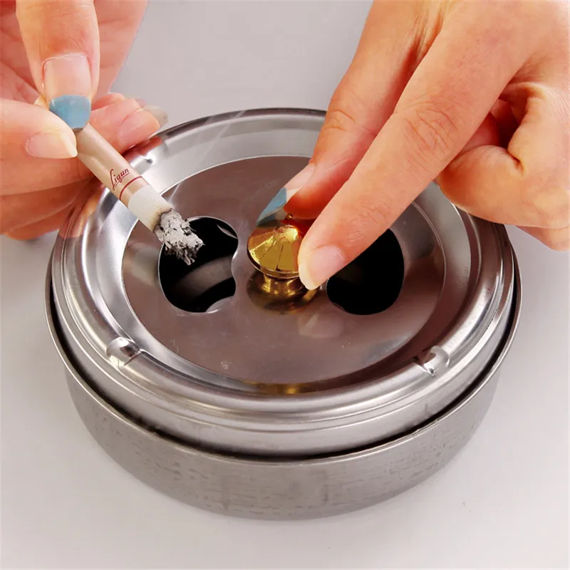 Practical Stainless Steel Smoking Ashtray Lid Rotation Fully Enclosed Ashtray
Practical Stainless Steel Smoking Ashtray Lid Rotation Fully Enclosed Ashtray