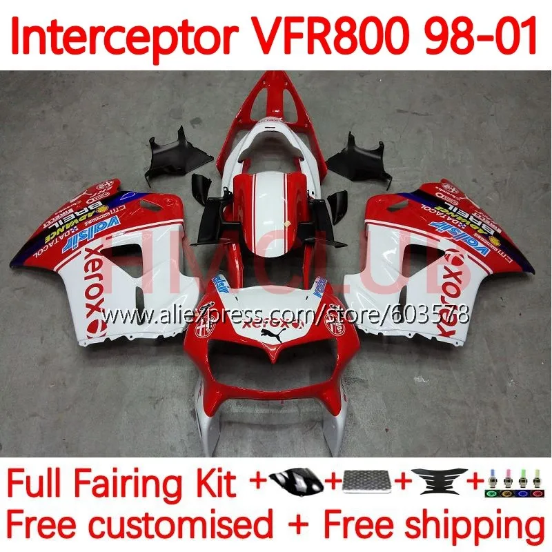 Kit For HONDA Interceptor VFR800 VFR 800RR 800 RR VFR800RR 1998 1999 2000 2001 VFR800R 98 99 00 01 white red Fairing 122No.27
Kit For HONDA Interceptor VFR800 VFR 800RR 800 RR VFR800RR 1998 1999 2000 2001 VFR800R 98 99 00 01 white red Fairing 122No.27