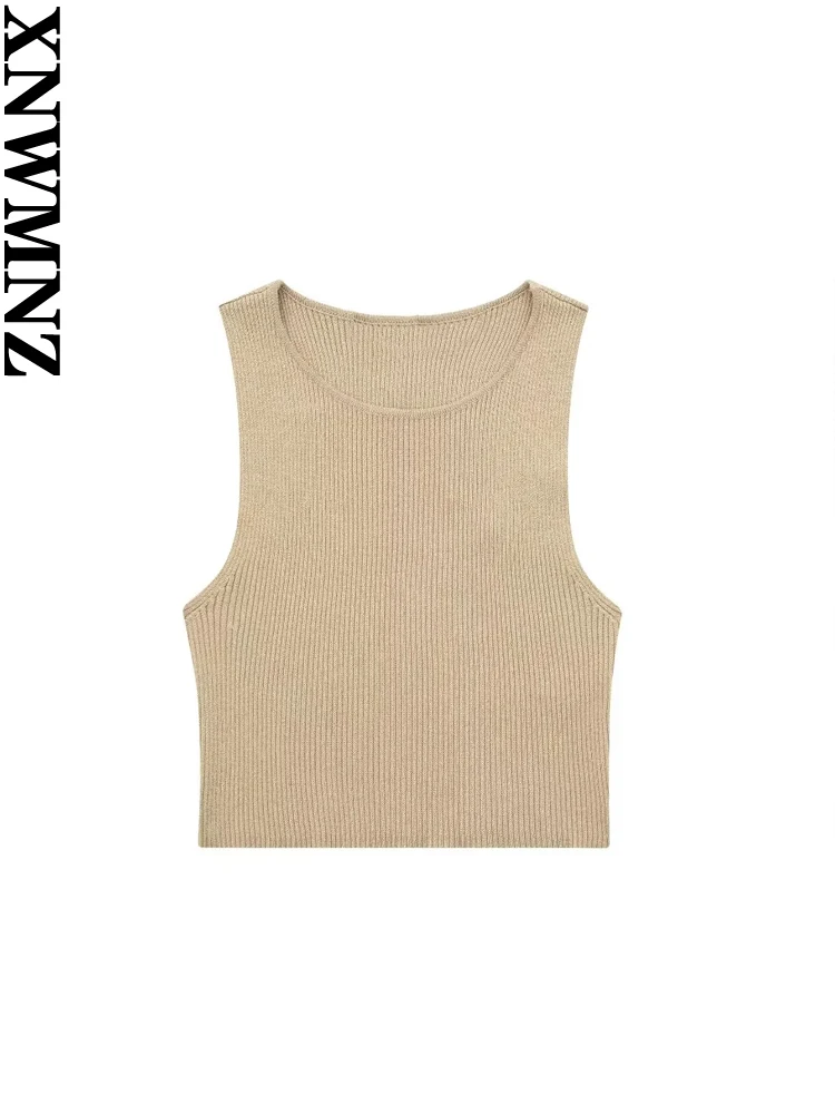 XNWMNZ Women sleeveless round neck metallic thread knit crop top or female high-waist front slit knit midi skirt Spring autumn
XNWMNZ Women sleeveless round neck metallic thread knit crop top or female high-waist front slit knit midi skirt Spring autumn