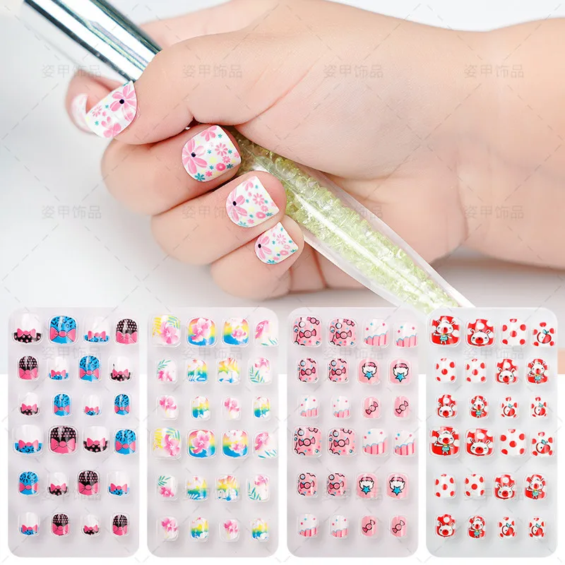 Children Candy False Nail Decoration Tips Cartoon Full Cover Kid Pink Fake Art for Little Girls Manicure Tool 24Pcs/Set
Children Candy False Nail Decoration Tips Cartoon Full Cover Kid Pink Fake Art for Little Girls Manicure Tool 24Pcs/Set