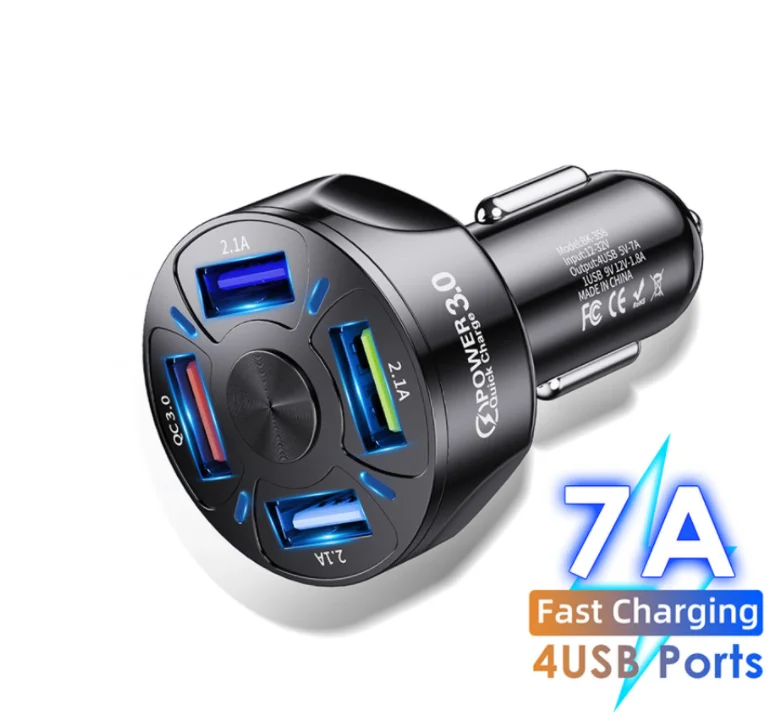 Универсальное автомобильное зарядное устройство QC3.0 4 USB 190 шт. в картонной упаковке
Универсальное автомобильное зарядное устройство QC3.0 4 USB 190 шт. в картонной упаковке