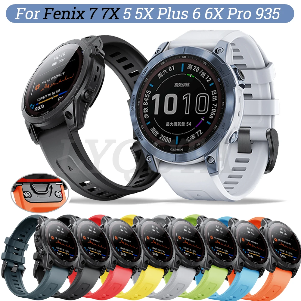 Ремешок силиконовый для наручных часов, быстросъемный браслет для Garmin Fenix 6 6X Pro 5X 5 Plus 3HR Fenix 7X 7 Enduro 935, 22 26 мм
Ремешок силиконовый для наручных часов, быстросъемный браслет для Garmin Fenix 6 6X Pro 5X 5 Plus 3HR Fenix 7X 7 Enduro 935, 22 26 мм
