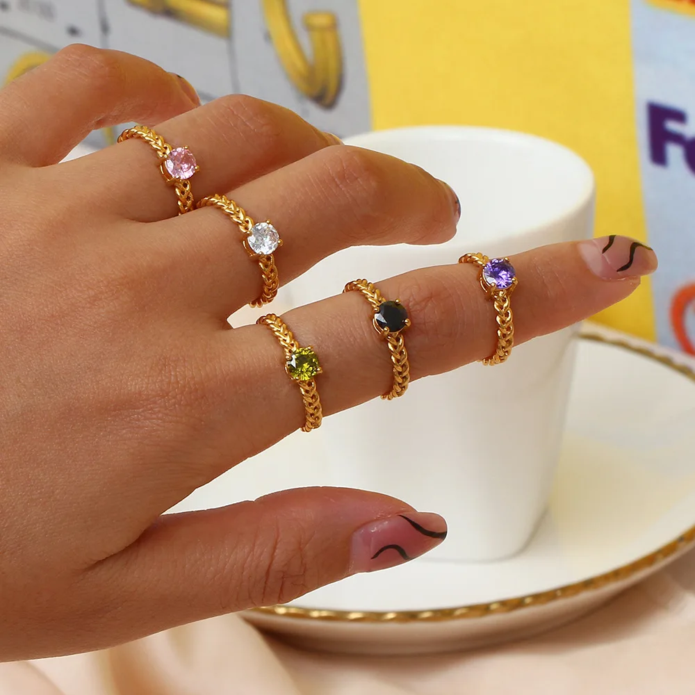 Rings for Women 2022 Vintage Jewelry Plating Gold Stainless Steel Round Zircon Braided Adjustable Ring Wedding Gift Wholesale
Rings for Women 2022 Vintage Jewelry Plating Gold Stainless Steel Round Zircon Braided Adjustable Ring Wedding Gift Wholesale