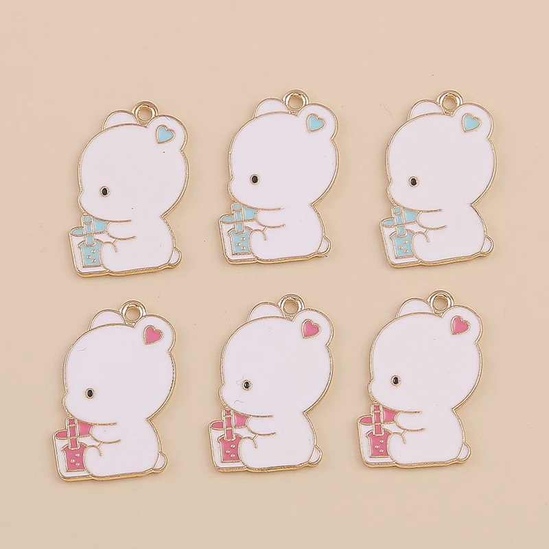 10pcs Cute Drinking Milk Tea White Bear Charms Pendants for Earrings Bracelets Keychains DIY Jewelry Making Accessories
10pcs Cute Drinking Milk Tea White Bear Charms Pendants for Earrings Bracelets Keychains DIY Jewelry Making Accessories