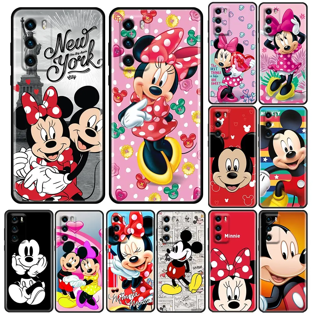 

Silicone Coque Case For Huawei P30 P40 P20 P10 Lite P50 Pro P Smart Z 2019 Soft TPU Back Cover Cartoon Mickey Minnie Mouse Anime