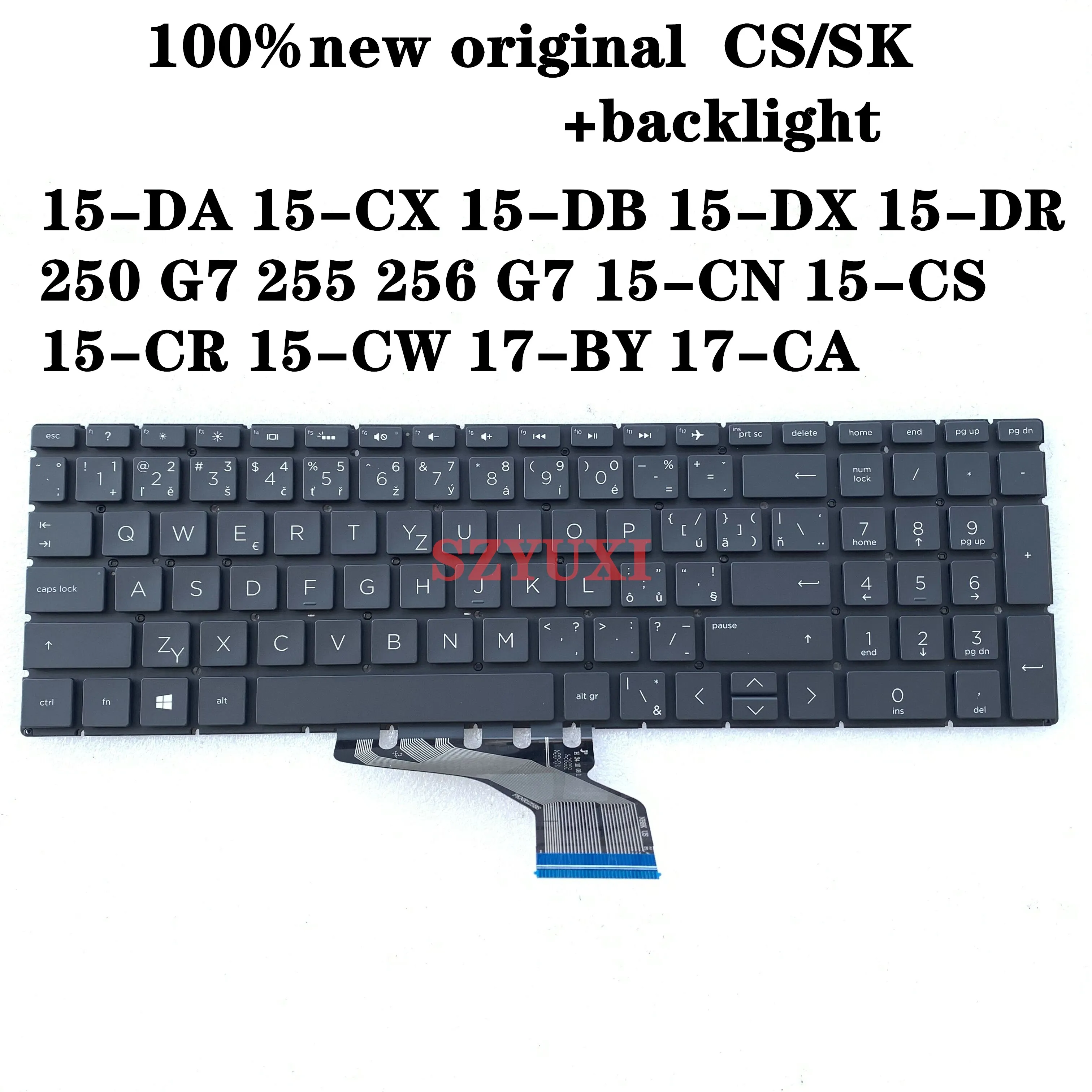 

CS/SK Keyboard For HP Pavilion 15-DA 15-CX 15-DB 15-DX 15-DR 250 G7 255 256 G7 15-CN 15-CS 15-CR 15-CW 17-BY 17-CA TPN-C135