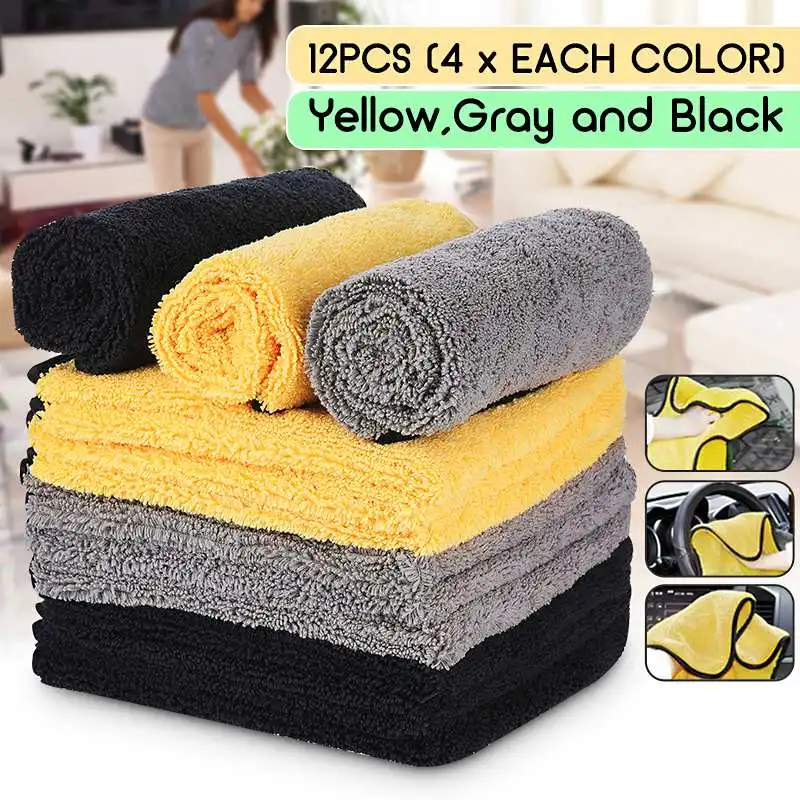 MATCC 12PCS 40*40cm Microfiber Cleaning Towel Micro Fiber Wash Towels Double Layer Extra Soft Cleaning Drying Cloth Car Wash Rag
MATCC 12PCS 40*40cm Microfiber Cleaning Towel Micro Fiber Wash Towels Double Layer Extra Soft Cleaning Drying Cloth Car Wash Rag