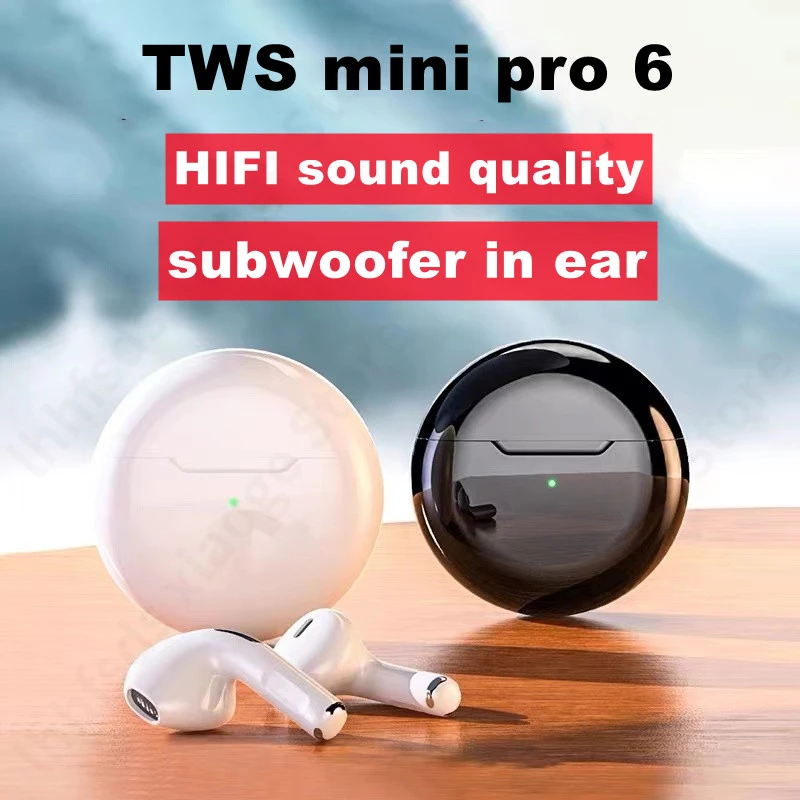 Mini Pro 6 TWS Bluetooth Earbuds Headphone With Mic Wireless Earphones Bass Game Headset Touch Control Bluetooth Headphones
Mini Pro 6 TWS Bluetooth Earbuds Headphone With Mic Wireless Earphones Bass Game Headset Touch Control Bluetooth Headphones