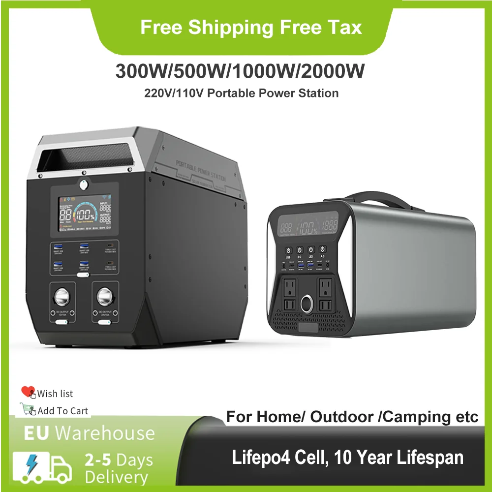 2000W/1000W/500W Portable Power Station Solar Generator External Battery 220V Energy Storage Supply Outdoor Camping Power Bank
2000W/1000W/500W Portable Power Station Solar Generator External Battery 220V Energy Storage Supply Outdoor Camping Power Bank