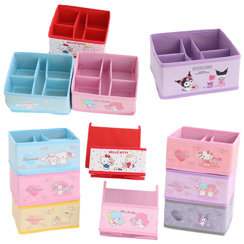 Kawaii Sanrioed Cartoon Cinnamoroll MyMelody Kuromi Kitty Multi-Grid Desktop Storage Box Jewelry Classification Storage Basket
Kawaii Sanrioed Cartoon Cinnamoroll MyMelody Kuromi Kitty Multi-Grid Desktop Storage Box Jewelry Classification Storage Basket
