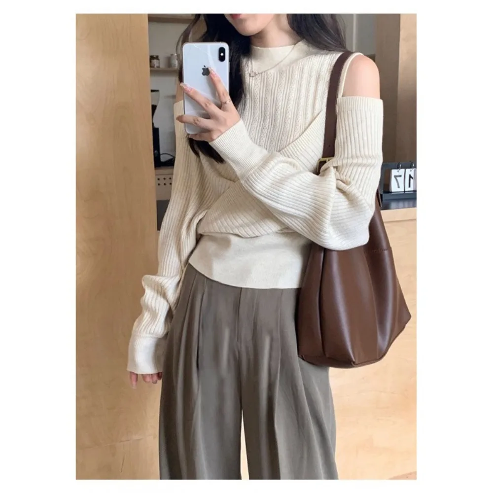 Off Shoulder Knitted Women's Autumn New Irregular Pullover Design Feeling Temperament Sweater
Off Shoulder Knitted Women's Autumn New Irregular Pullover Design Feeling Temperament Sweater