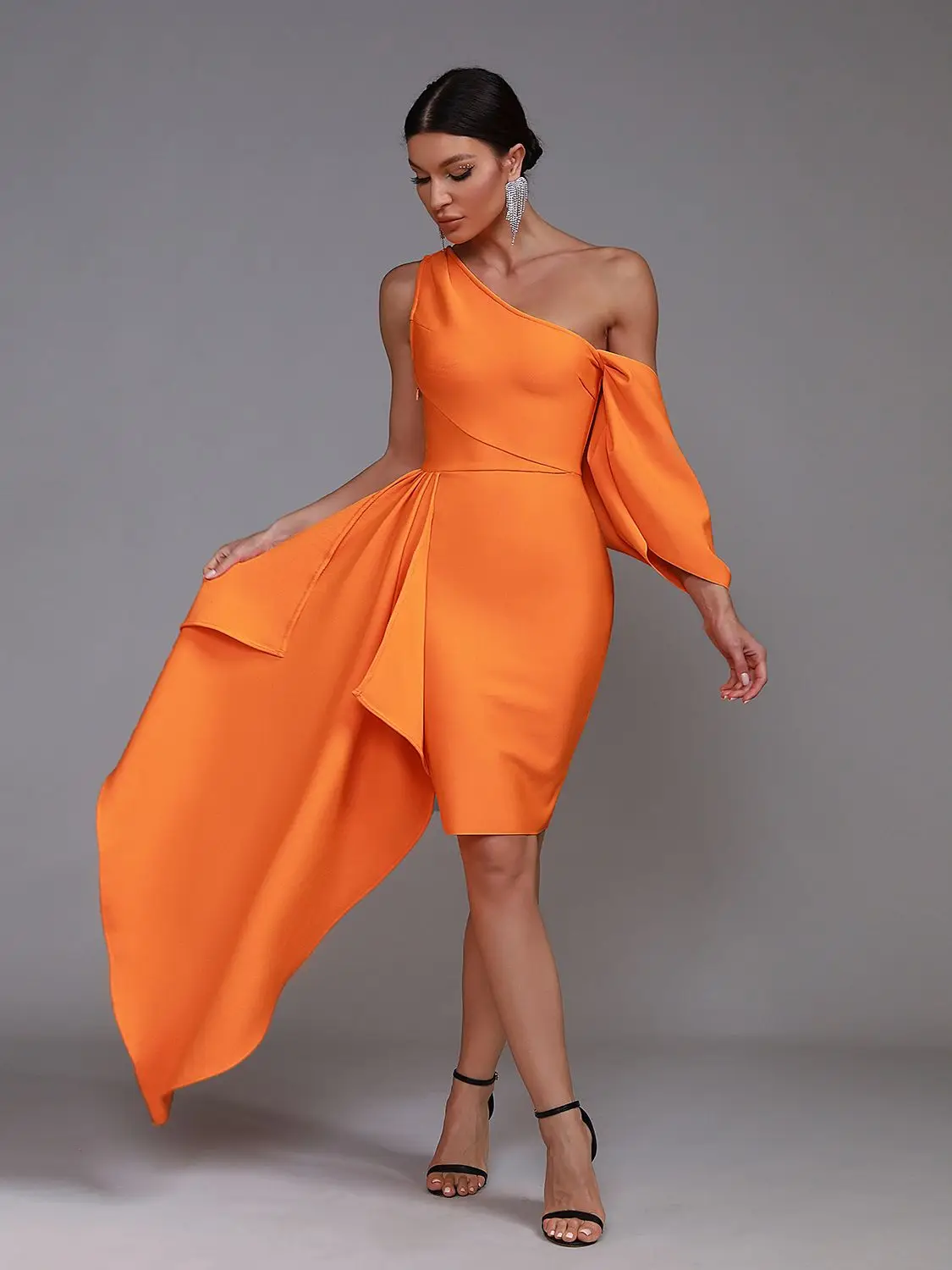 Orange Bandage Dress Women Elegant Party Dress Bodycon Ruffle Sexy One Shoulder Birthday Evening Club Outfits Summer2023
Orange Bandage Dress Women Elegant Party Dress Bodycon Ruffle Sexy One Shoulder Birthday Evening Club Outfits Summer2023