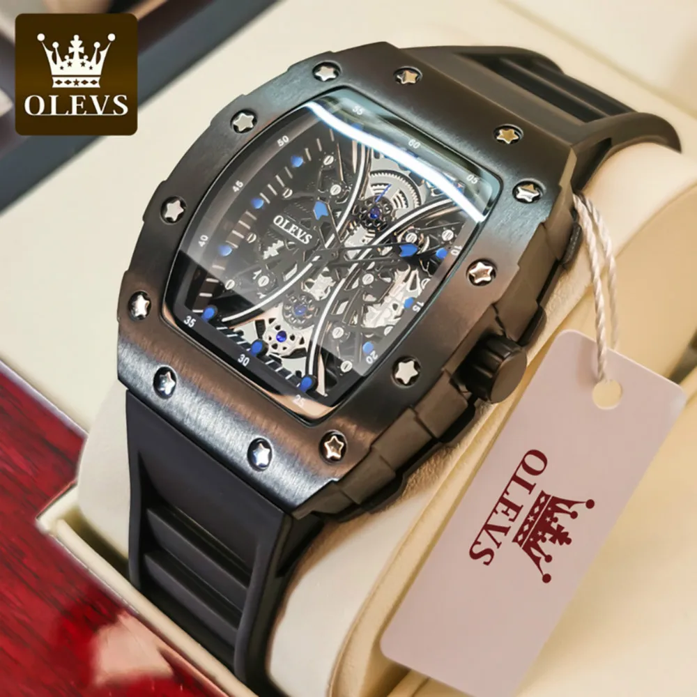 OLEVS Luxury Silicone Quartz Men's Watch Wine Barrel Type Luminous Rubber Men Watch Business Skeleton Watch Waterproof Clock
OLEVS Luxury Silicone Quartz Men's Watch Wine Barrel Type Luminous Rubber Men Watch Business Skeleton Watch Waterproof Clock