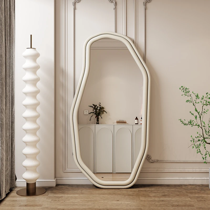 

Напольное большое Полноразмерное декоративное зеркало для макияжа, нерегулярное стоячее зеркало для ванной комнаты, зеркало для пареты, домашний дизайн YX50DM
