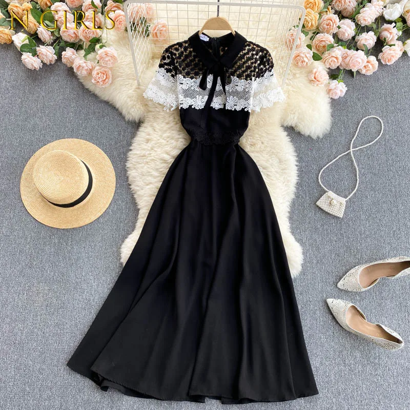 N GIRLS New Arrival Summer Women's Lace Patchwork Short Sleeve Dress Ladies Runway Elegant Party Dresses Vestidos De Mujer
N GIRLS New Arrival Summer Women's Lace Patchwork Short Sleeve Dress Ladies Runway Elegant Party Dresses Vestidos De Mujer