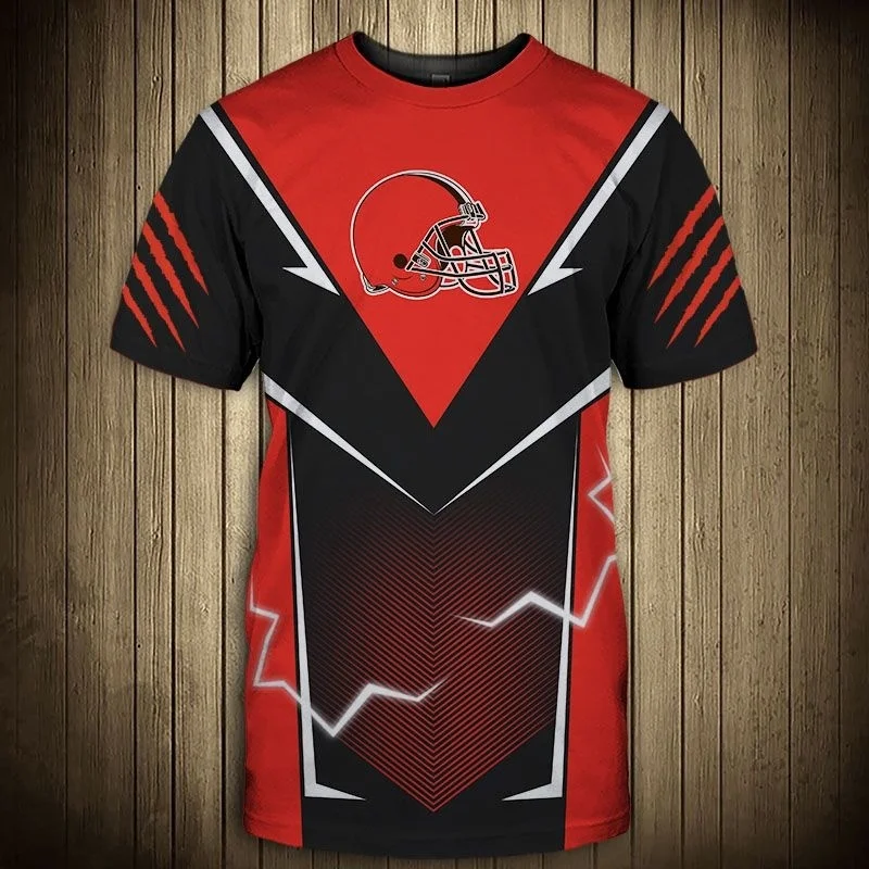 Cleveland men's fashion 3d browns t-shirts striped sewing silver lightning red helmet print casual tops
Cleveland men's fashion 3d browns t-shirts striped sewing silver lightning red helmet print casual tops