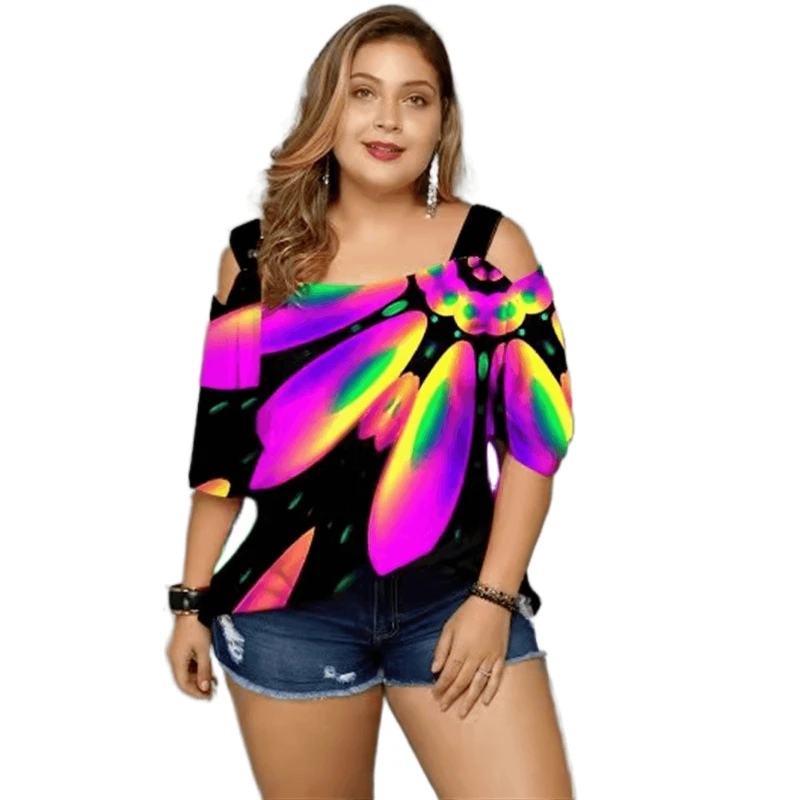 Womens Plus Size Colorful Tops and Blouses 2022 Summer Sexy Off Shoulder Tunic Tops Cold Shoulder Women 5XL 6XL Loose Peplum Top
Womens Plus Size Colorful Tops and Blouses 2022 Summer Sexy Off Shoulder Tunic Tops Cold Shoulder Women 5XL 6XL Loose Peplum Top