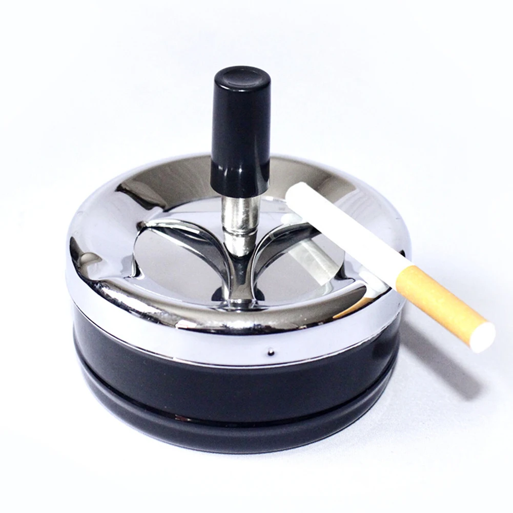 Round Cigarette Ashtray Push Down Spinning Metal Tabletop Ash Tray with Spinning Tray for Home Office Restaurant
Round Cigarette Ashtray Push Down Spinning Metal Tabletop Ash Tray with Spinning Tray for Home Office Restaurant