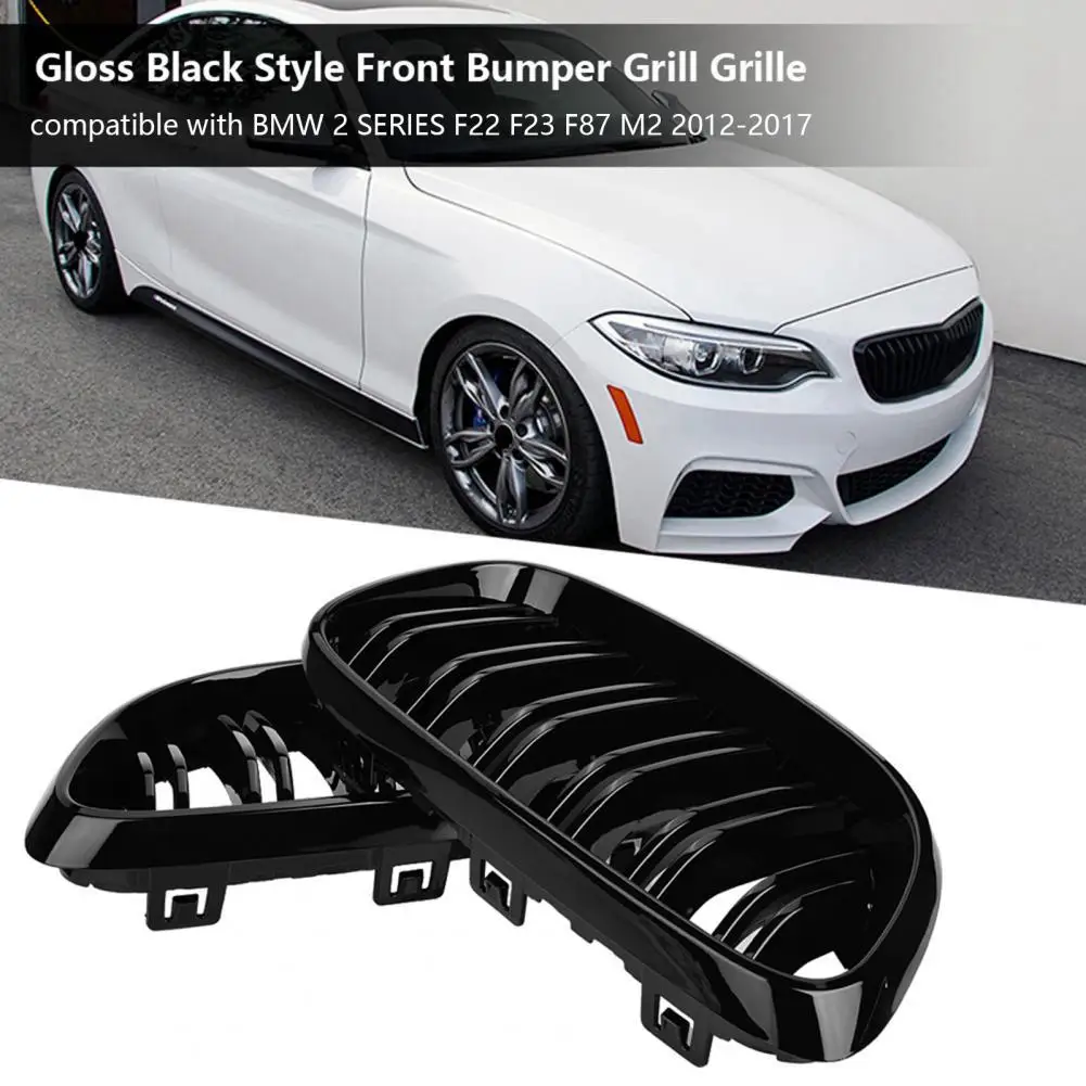 2Pcs Kidney Grille Replacement Anti-corrosion Black Car Styling Front Hood Grill for BMW 2 Series F22 F23 F87 M2 2012-2017
2Pcs Kidney Grille Replacement Anti-corrosion Black Car Styling Front Hood Grill for BMW 2 Series F22 F23 F87 M2 2012-2017