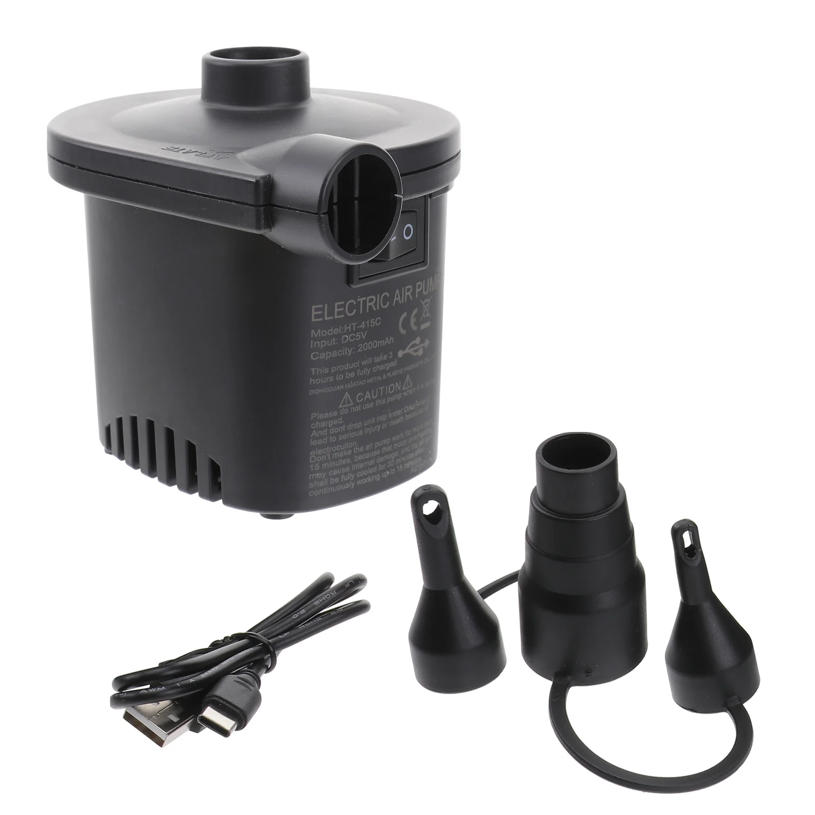 Rechargeable Air Pump Quick-Fill Inflator Deflator Portable Air Pump (Black) 
Rechargeable Air Pump Quick-Fill Inflator Deflator Portable Air Pump (Black)