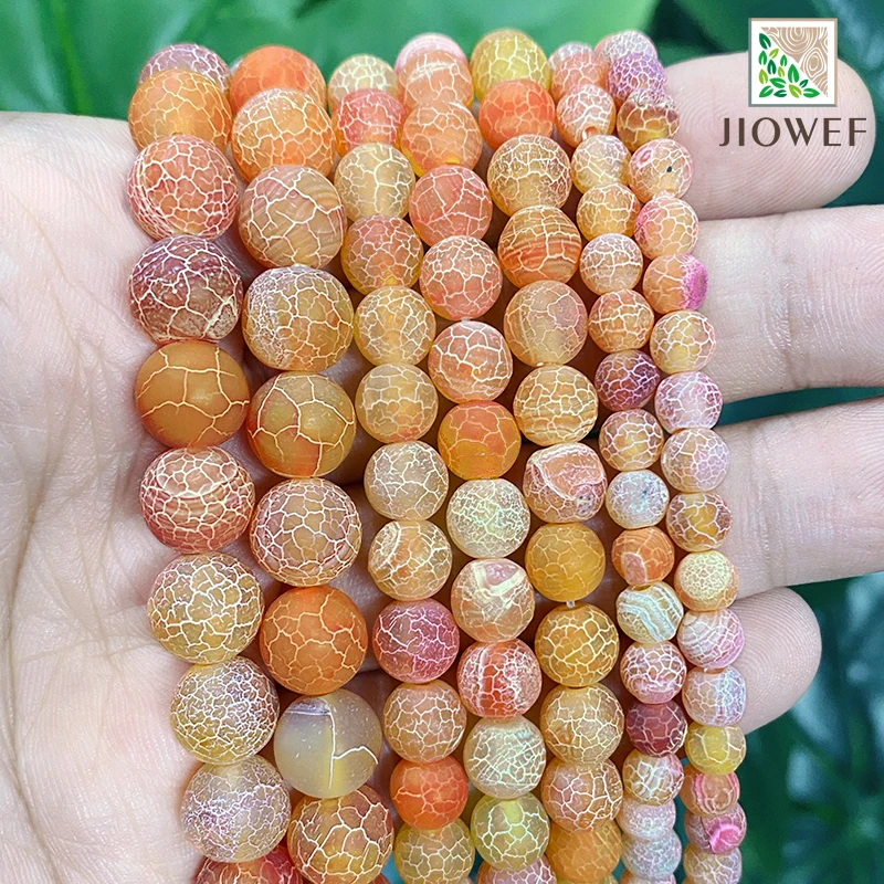 Natural Frost Crab Orange Cracked Agates Round Beads For Diy Handmade Bracelet Earrings Jewelry Making 15" Strand 6/8/10mm
Natural Frost Crab Orange Cracked Agates Round Beads For Diy Handmade Bracelet Earrings Jewelry Making 15" Strand 6/8/10mm