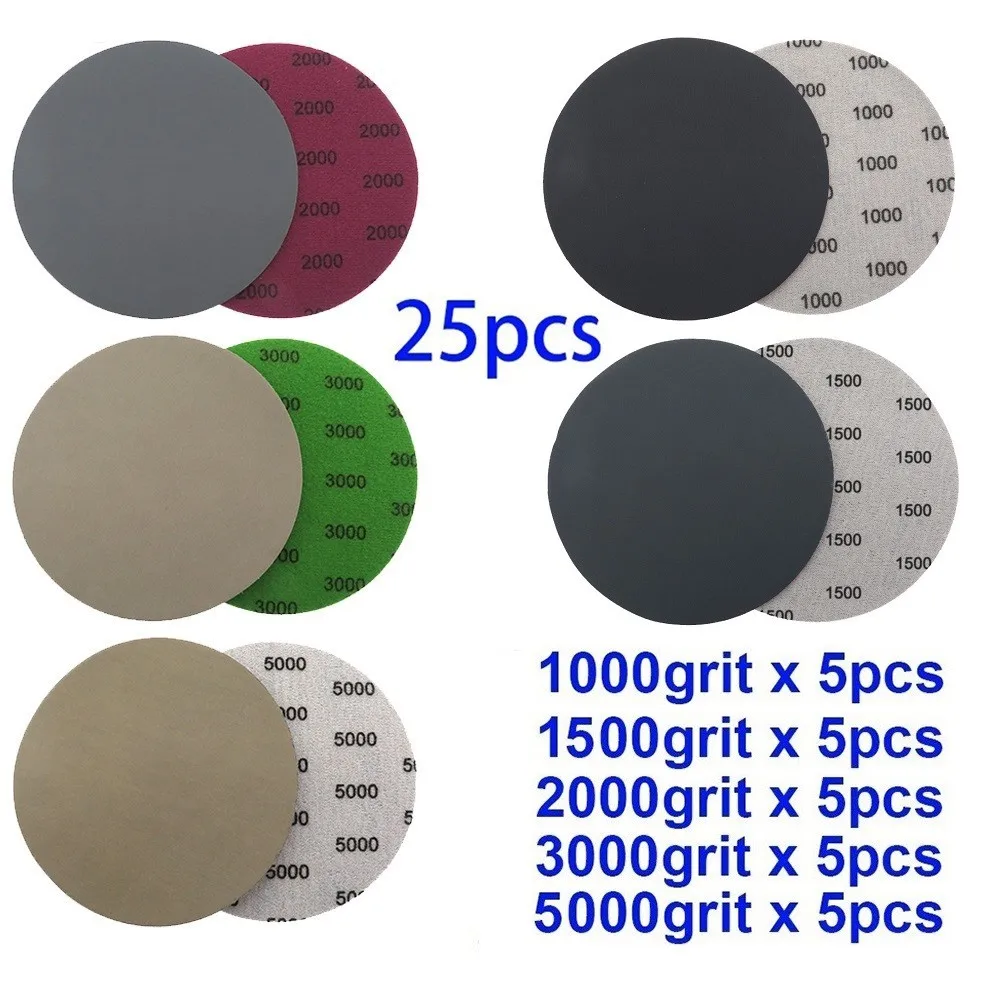 25pcs 5 Inch Hook Loop Wet Dry Abrasives Sanding Paper 1000 1500 2000 3000 5000 Grit Waterproof Sandpaper Disc
25pcs 5 Inch Hook Loop Wet Dry Abrasives Sanding Paper 1000 1500 2000 3000 5000 Grit Waterproof Sandpaper Disc