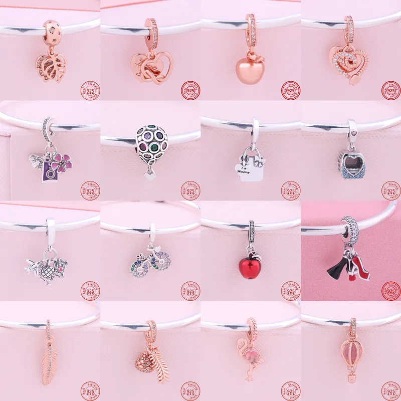 New Rose Gold Pine Cones Hot Air Balloon Apple Flamingo Dangle Charm Bead Fit Original Pandora Bracelet Women 925 Silver Jewelry
New Rose Gold Pine Cones Hot Air Balloon Apple Flamingo Dangle Charm Bead Fit Original Pandora Bracelet Women 925 Silver Jewelry