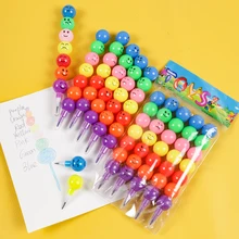 10Pcs Lollipop Building Block Crayon/Pencil Graffiti Pen for Children Birthday Party Favors Student Back To School Gifts