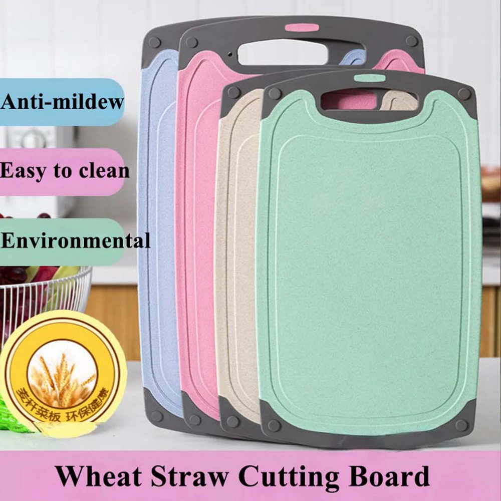 

Wheat Straw Chopping Board Vegetable Cutter multifunction Food Cutting Board Kitchen Tools Accessories Chopping Blocks 1 pcs