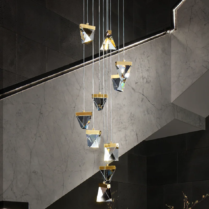 Lustre Modern Luxury Lrystal LED Staircase Chandelier Living Room Spiral Stairwell Hanging Light Dining Golden Lighting Fixture 
Lustre Modern Luxury Lrystal LED Staircase Chandelier Living Room Spiral Stairwell Hanging Light Dining Golden Lighting Fixture