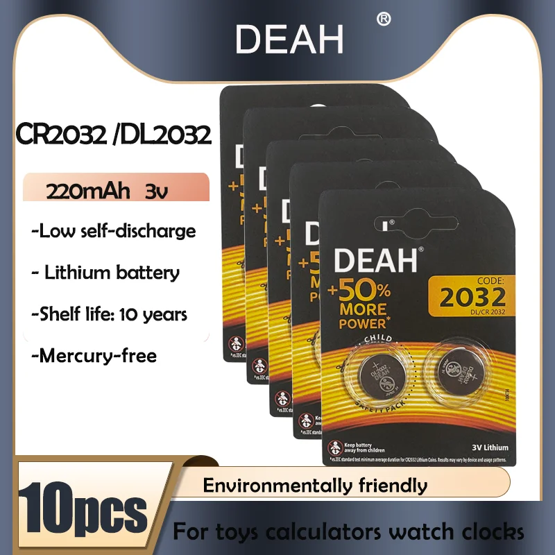 10PCS Original CR2032 DL2032 ECR2032 5004LC KCR2032 BR2032 220mAh 3V Lithium Batteries For Watch Toys Clock Calculator
10PCS Original CR2032 DL2032 ECR2032 5004LC KCR2032 BR2032 220mAh 3V Lithium Batteries For Watch Toys Clock Calculator