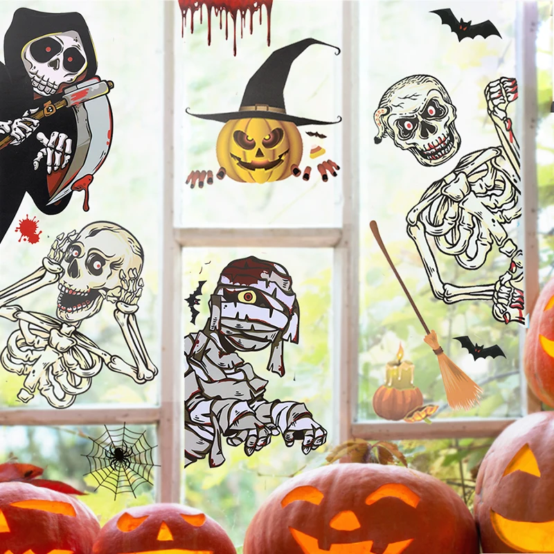 Halloween Windows Stickers Decorations Horror Pumpkin Skull Handprint Window Decals Halloween Party Terror Wall Sticker Supplies
Halloween Windows Stickers Decorations Horror Pumpkin Skull Handprint Window Decals Halloween Party Terror Wall Sticker Supplies