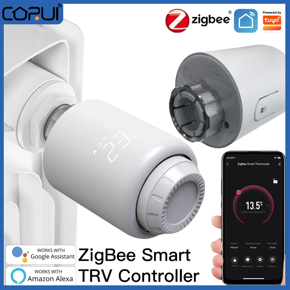 Термостатический клапан радиатора CORUI Tuya Smart Zigbee, контроллер температуры нагрева, привод, поддержка Alexa Google Home Smart Life
Термостатический клапан радиатора CORUI Tuya Smart Zigbee, контроллер температуры нагрева, привод, поддержка Alexa Google Home Smart Life