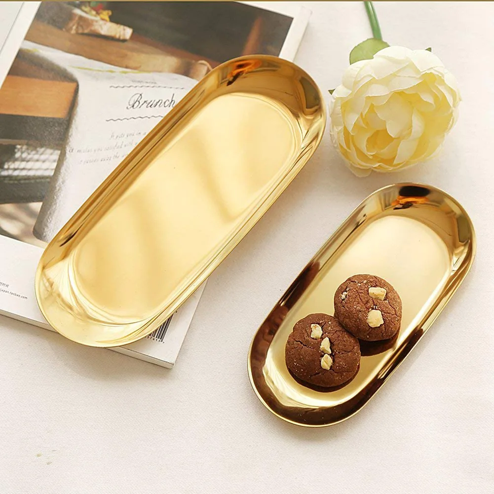 Golden Oval Stainless Steel Tray Storage Tray Tea Fruit Tray Cosmetics Jewelry Tray Can Be Used Jewelry Tray Decorative Tray
Golden Oval Stainless Steel Tray Storage Tray Tea Fruit Tray Cosmetics Jewelry Tray Can Be Used Jewelry Tray Decorative Tray