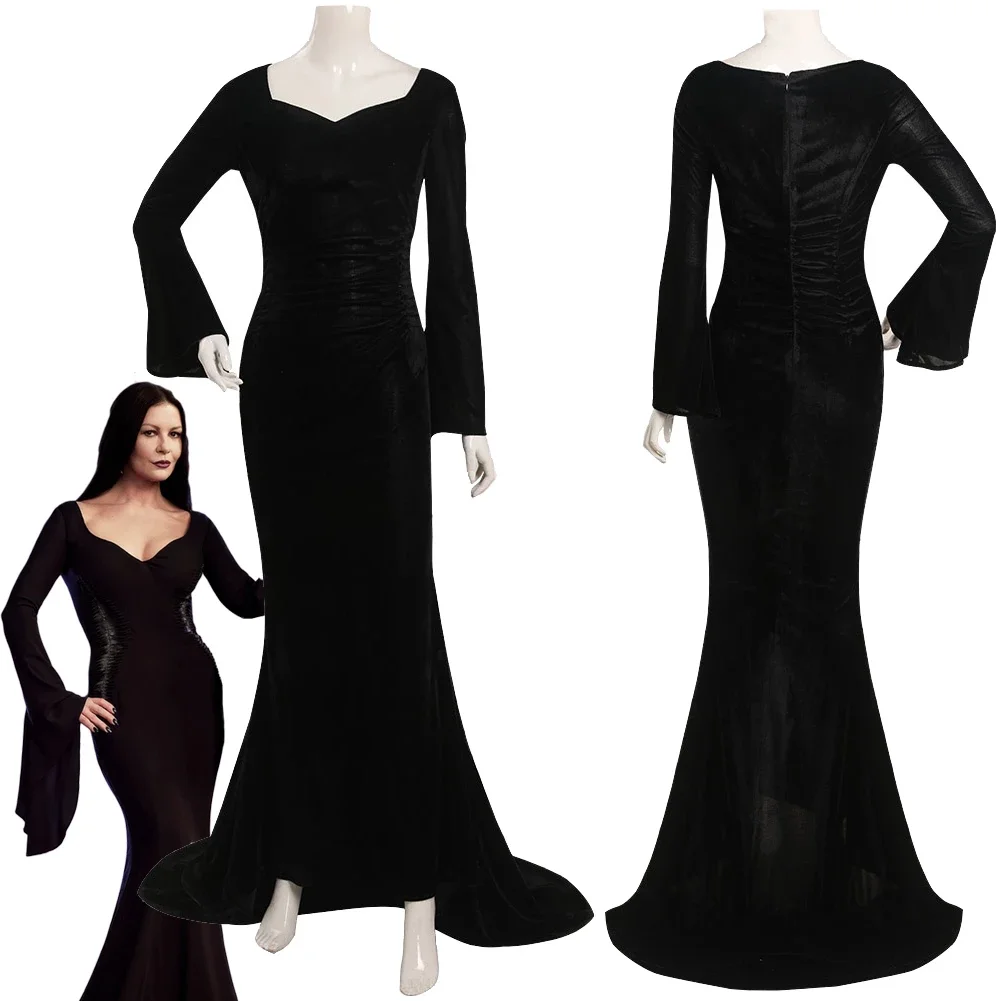 

Wednesday Morticia Addams Cosplay Anime Costume For Women Girls Dress Outfits Halloween Carnival Party Disguise Roleplay Clothes