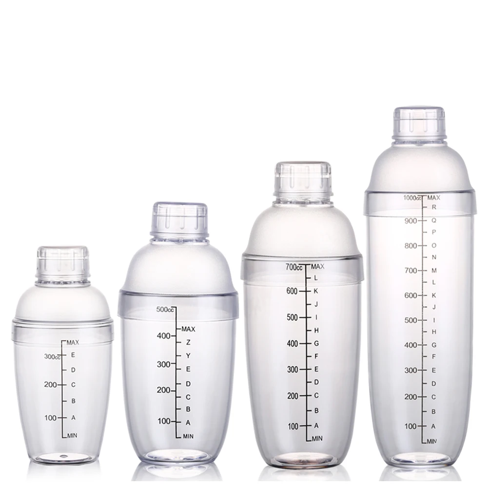 350ml 500ml 700ml 1000ml Plastic Cocktail Shaker Clear Bar Shaker Milk Tea Cup Bartender Bar Tools Accessories With Clear Scale
350ml 500ml 700ml 1000ml Plastic Cocktail Shaker Clear Bar Shaker Milk Tea Cup Bartender Bar Tools Accessories With Clear Scale
