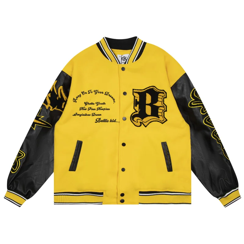 2023 Men Vintage Varsity Baseball Jacket Patchwork Letter Sun Moon Embroidery Hip Hop Bomber Jackets 2023 College Streetwear
2023 Men Vintage Varsity Baseball Jacket Patchwork Letter Sun Moon Embroidery Hip Hop Bomber Jackets 2023 College Streetwear