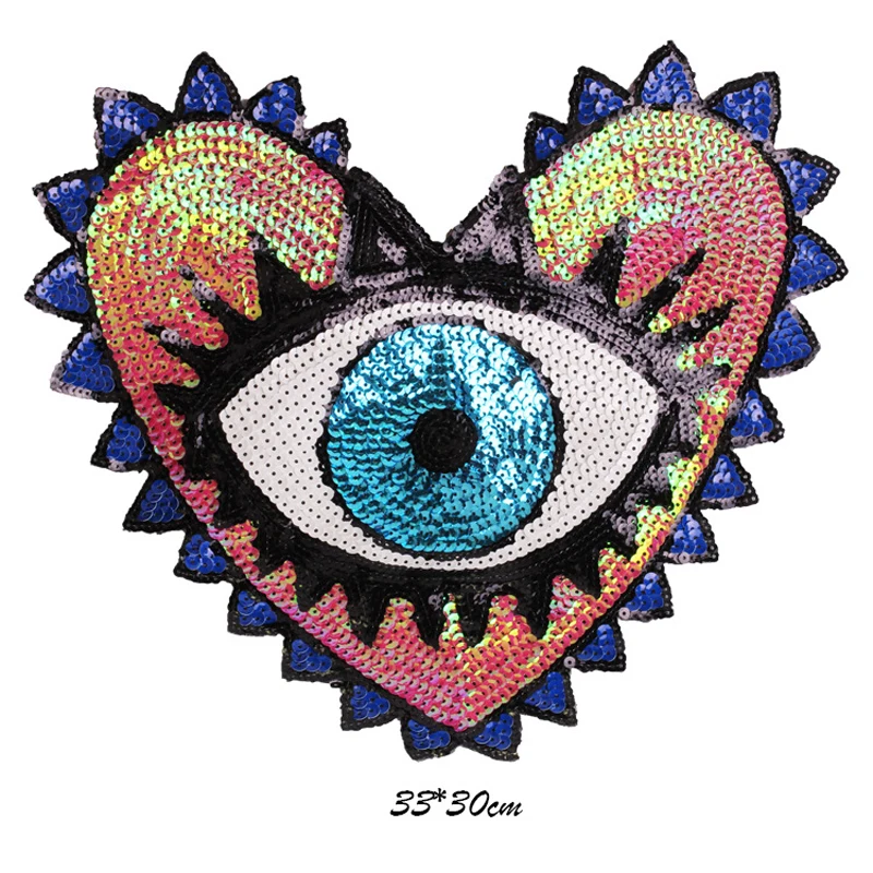 Sequins Patch Clothes Coat Embroidery Patches DIY Heart and Eye Clothing Stickers Sew on Embroidered Applique Patch Apparel Tool
Sequins Patch Clothes Coat Embroidery Patches DIY Heart and Eye Clothing Stickers Sew on Embroidered Applique Patch Apparel Tool