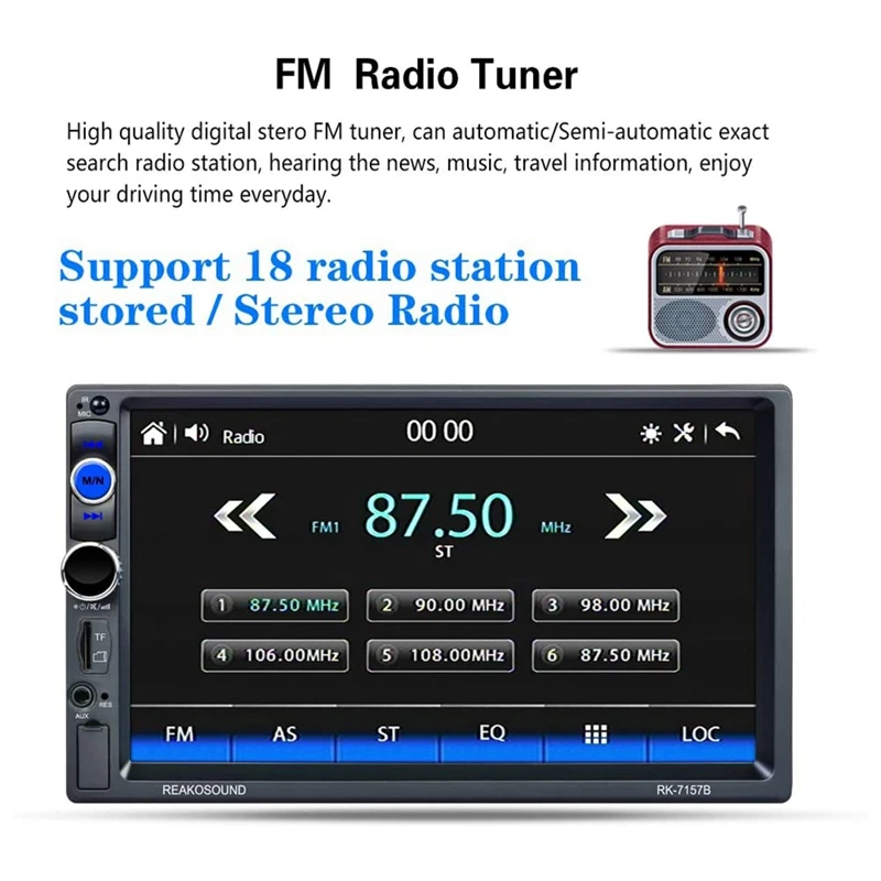 Double Din 7 Inch Car Stereo with Carplay, Full Contact Screen Car MP5 Player Mirror Link BT FM Remote Control
Double Din 7 Inch Car Stereo with Carplay, Full Contact Screen Car MP5 Player Mirror Link BT FM Remote Control